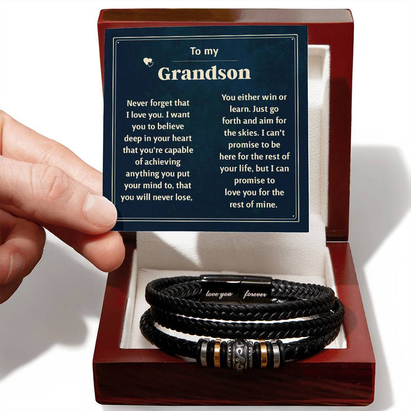 Last Forever Love You Forever (To My Grandson) – Bracelet