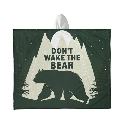 Don't Wake the Bear – Hooded Sherpa Fleece Blanket